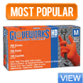 Gloveworks Heavy Duty Orange Nitrile Gloves 