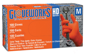 Gloveworks Heavy Duty Orange Nitrile Gloves